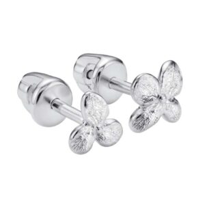 Пусеты Гортензия мини серебро